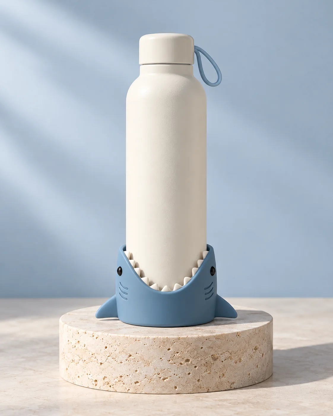 Conceito da garrafa com Sharkie azul