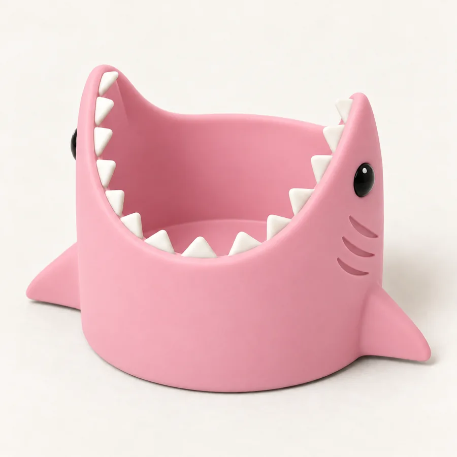 Mockup do conceito Sharkie rosa